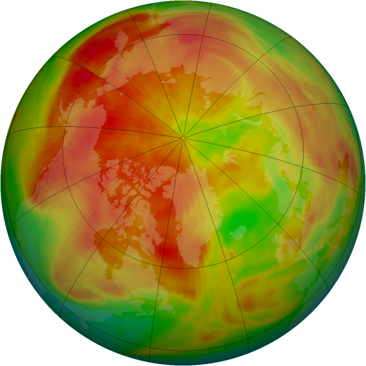 Arctic ozone map for 05 April 1981